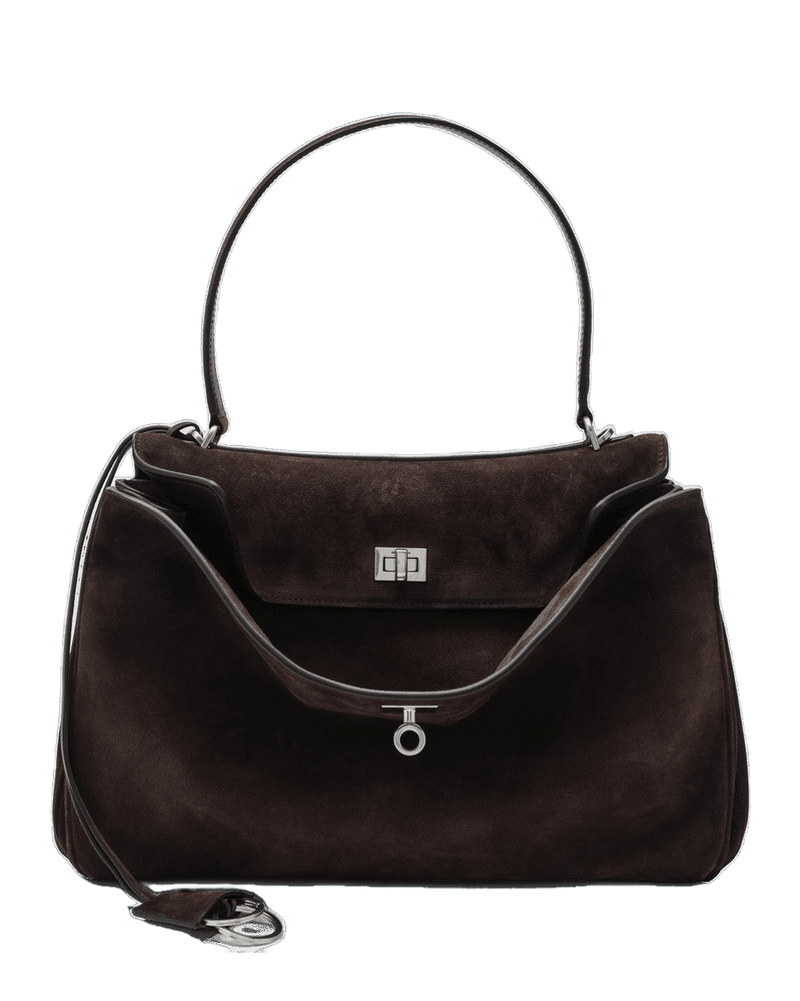 Balenciaga Brown Suede Medium Rodeo Bag Glam Steals