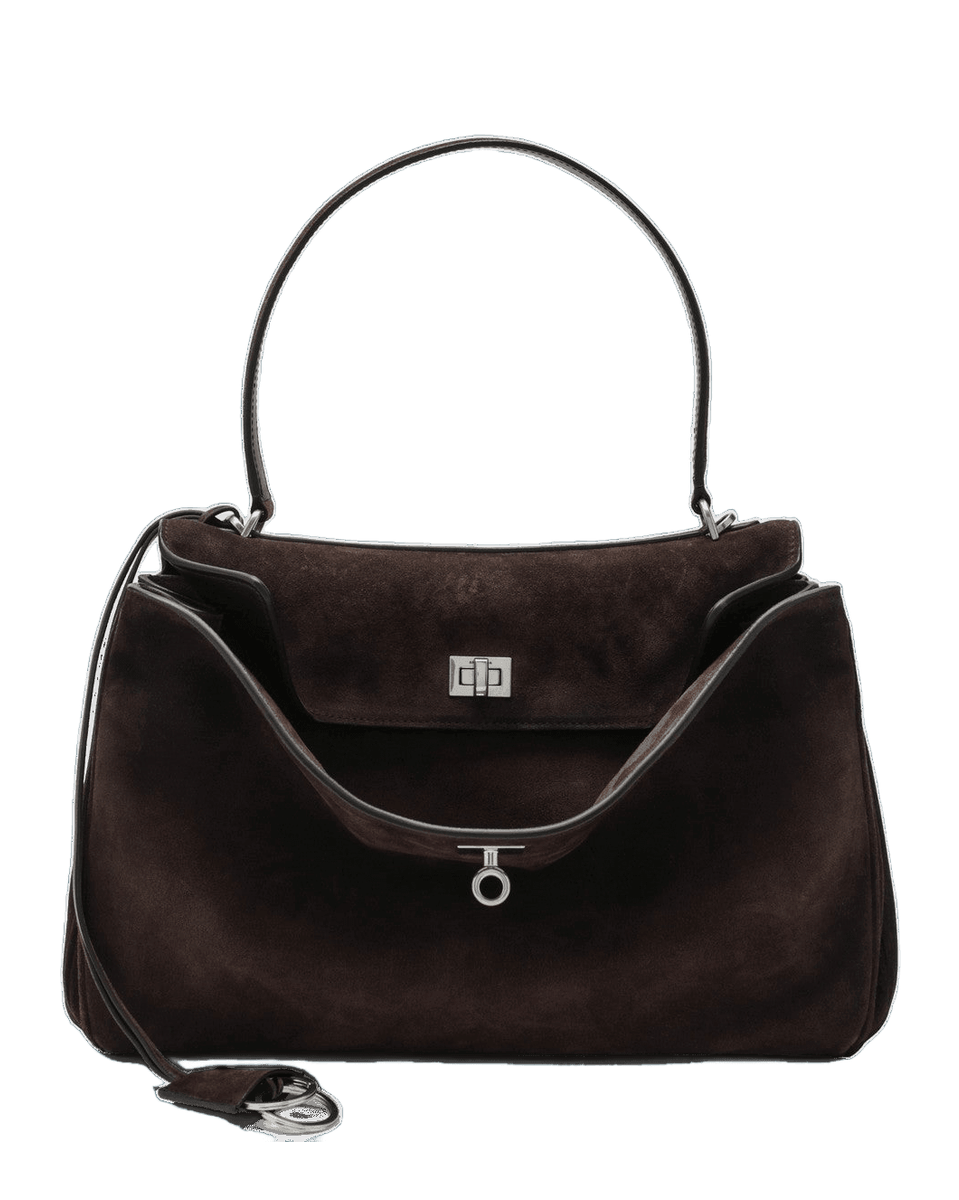 Balenciaga Brown Suede Medium Rodeo Bag Glam Steals