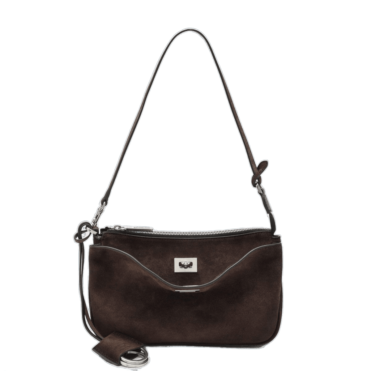 Balenciaga Brown Suede Rodeo Shoulder Clutch Bag Glam Steals