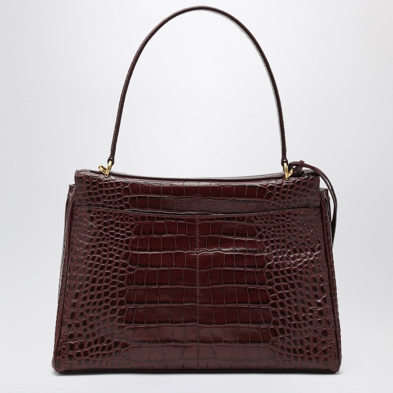 Balenciaga Burgundy Cocco Print Calfskin Medium Rodeo Bag Glam Steals