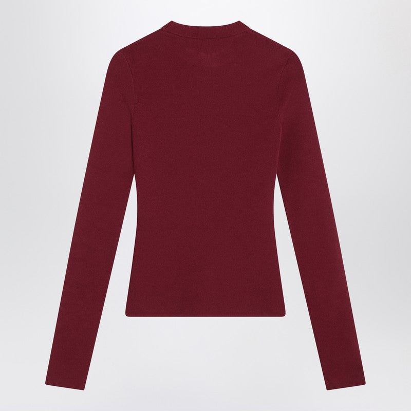 Balenciaga Burgundy Ribbed Nano Bb Sweater Glam Steals