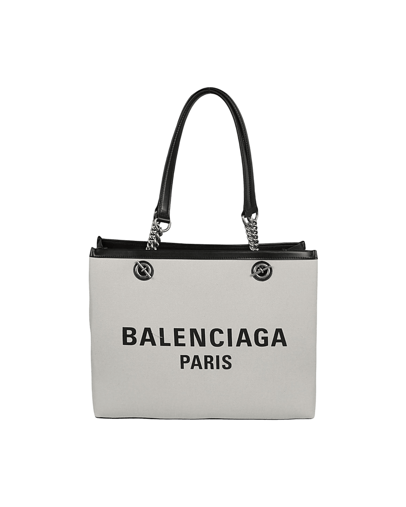 Balenciaga Canvas Logo Print Tote Bag Glam Steals