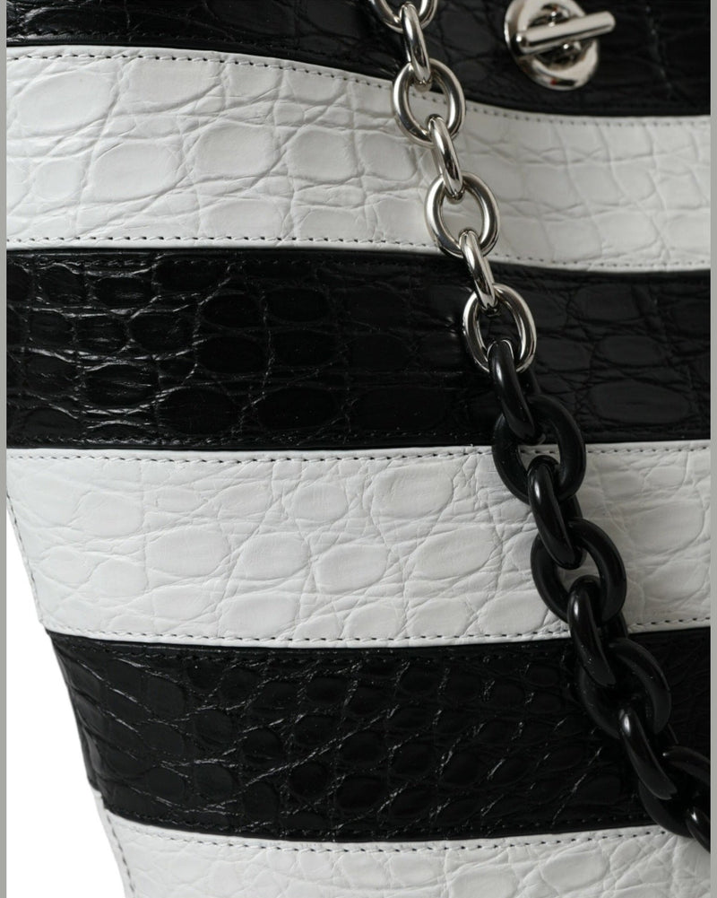 Balenciaga Chic Crocodile Leather Maxi Bucket Bag Glam Steals