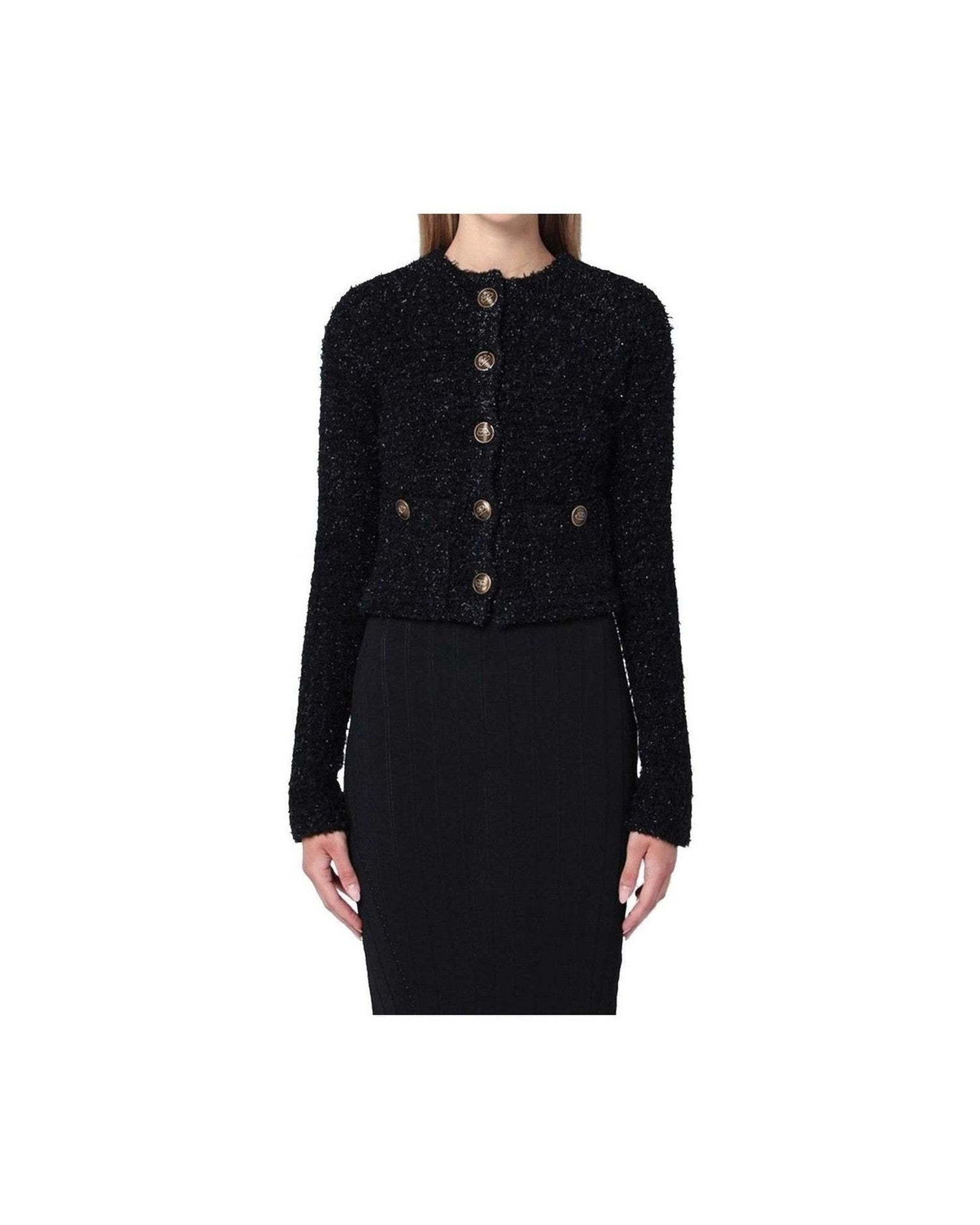 Balenciaga Crop Bouclé Cardigan Glam Steals