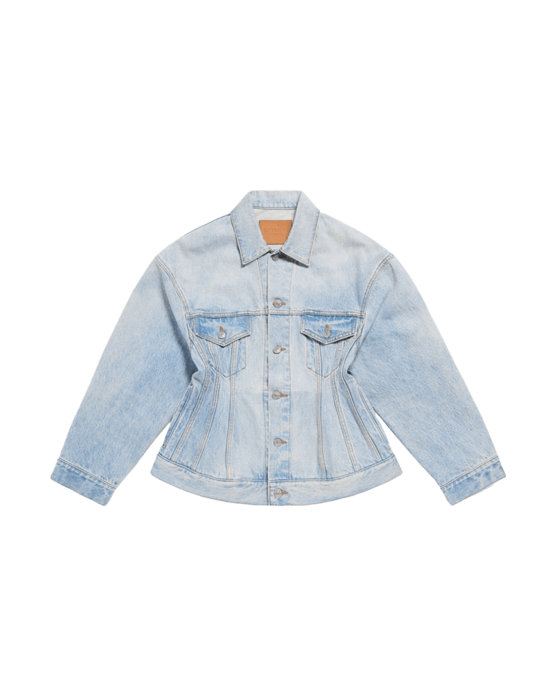 Balenciaga Denim Hourglass Silhouette Jacket Glam Steals