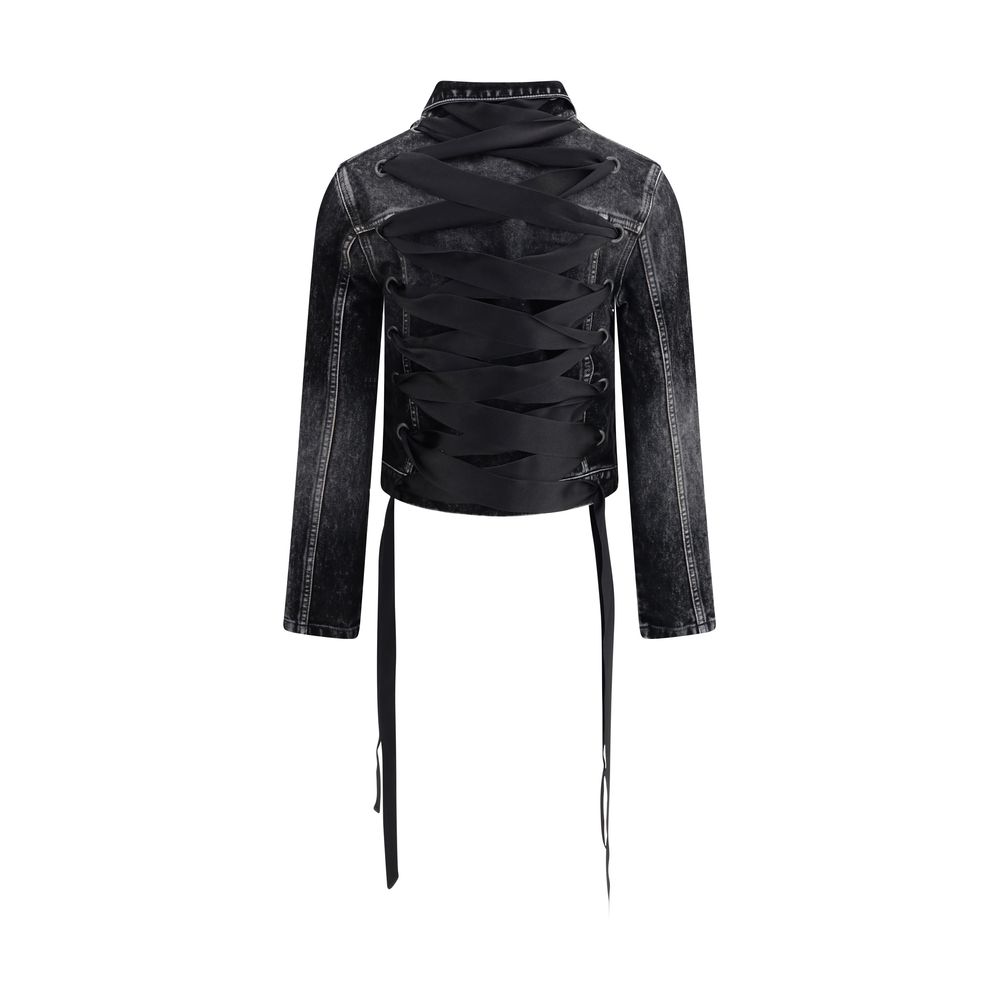 Balenciaga Denim Jacket With Ribbon Glam Steals