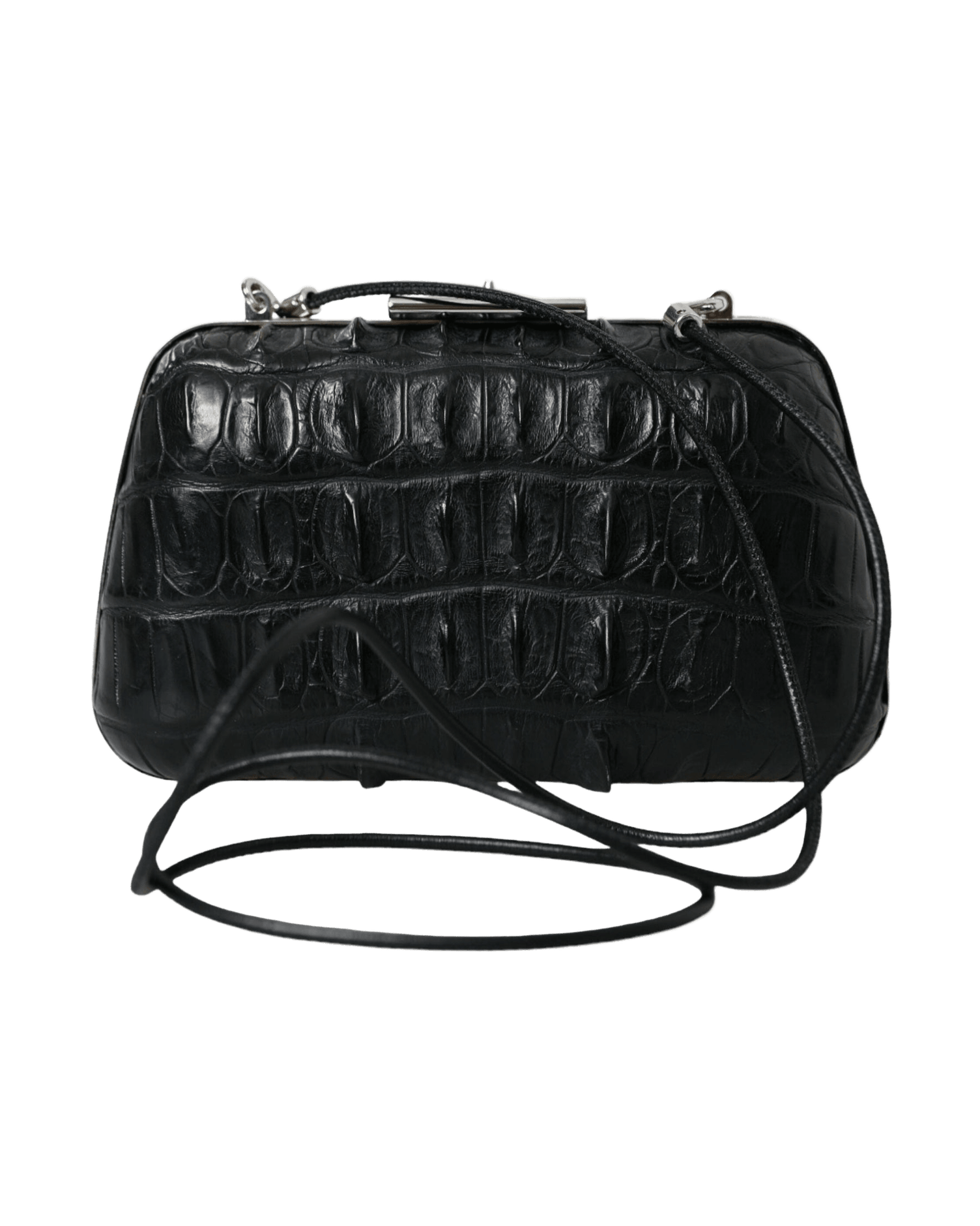 Balenciaga Elegant Crocodile Leather Evening Clutch Glam Steals