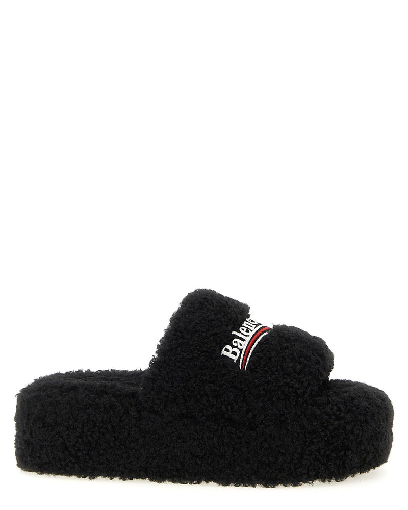 Balenciaga Furry Platform Slides Glam Steals
