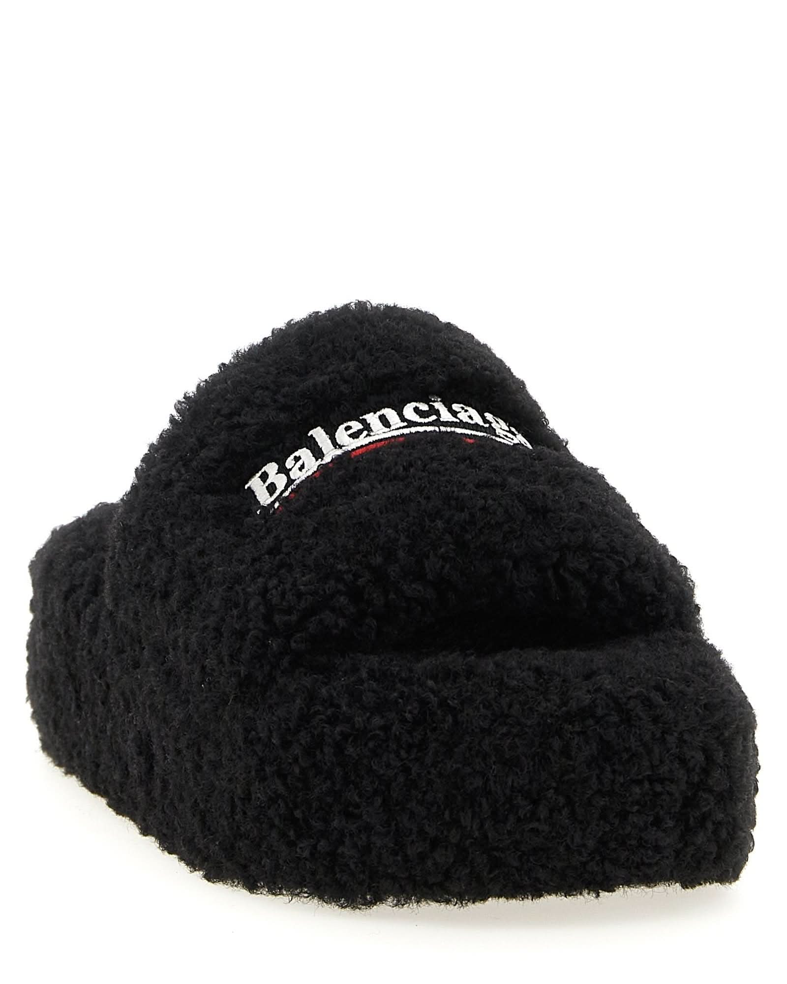 Balenciaga Furry Platform Slides Glam Steals
