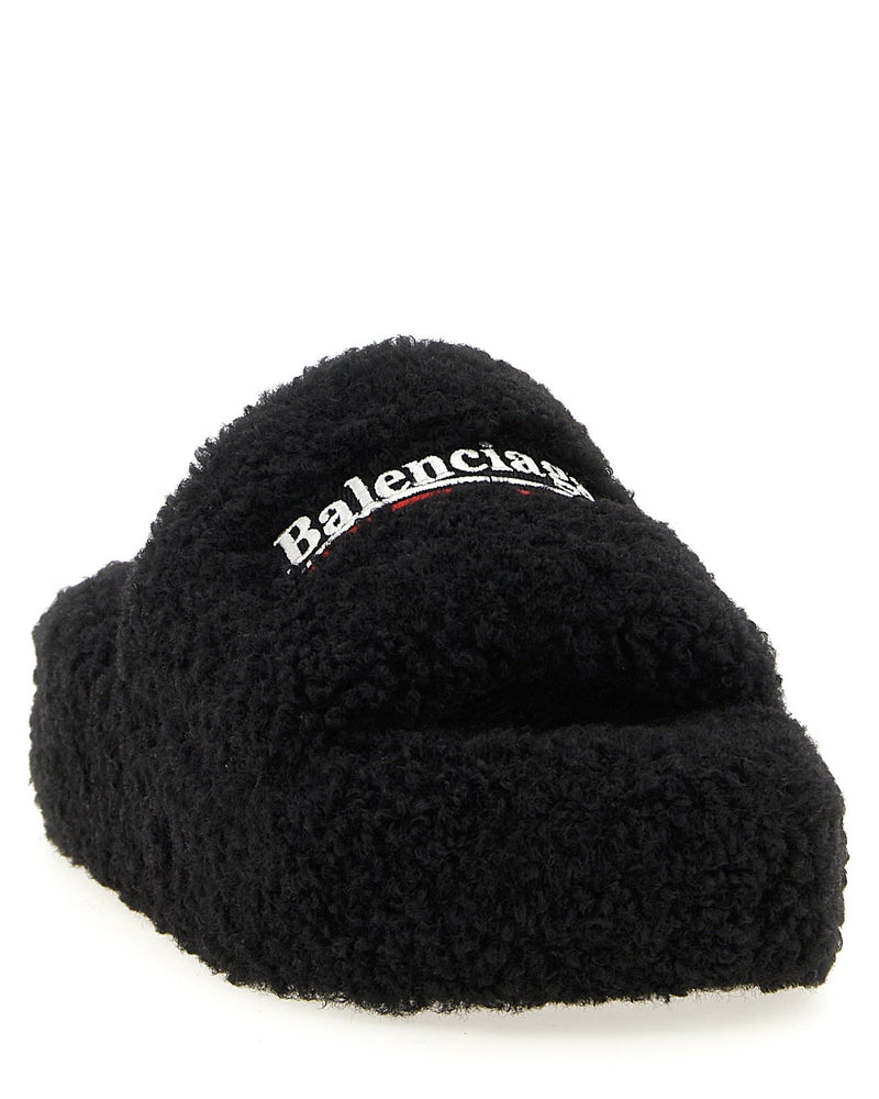 Balenciaga Furry Platform Slides Glam Steals