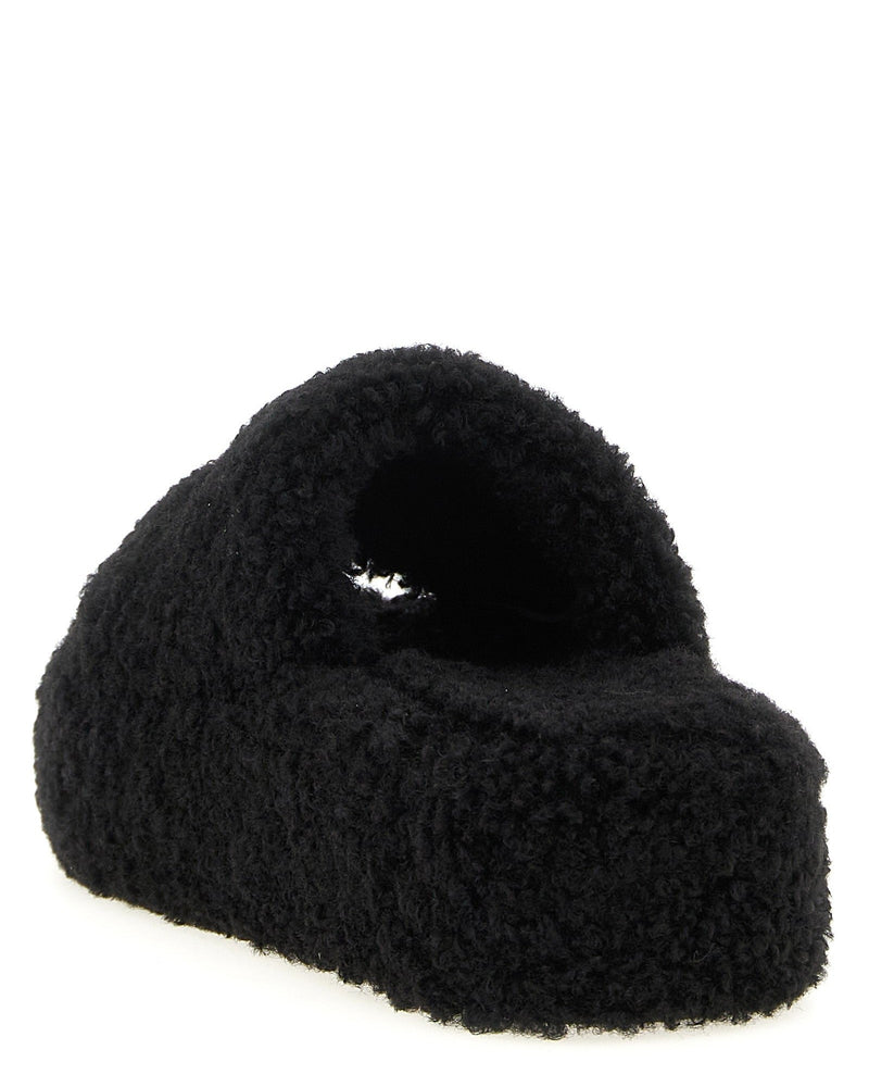 Balenciaga Furry Platform Slides Glam Steals
