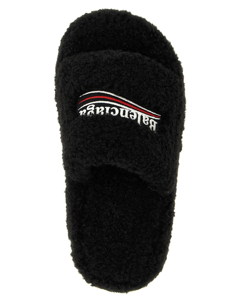 Balenciaga Furry Platform Slides Glam Steals