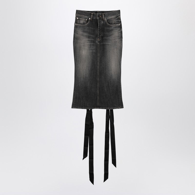 Balenciaga Grey Denim Skirt with Laces in Smoky Glam Steals