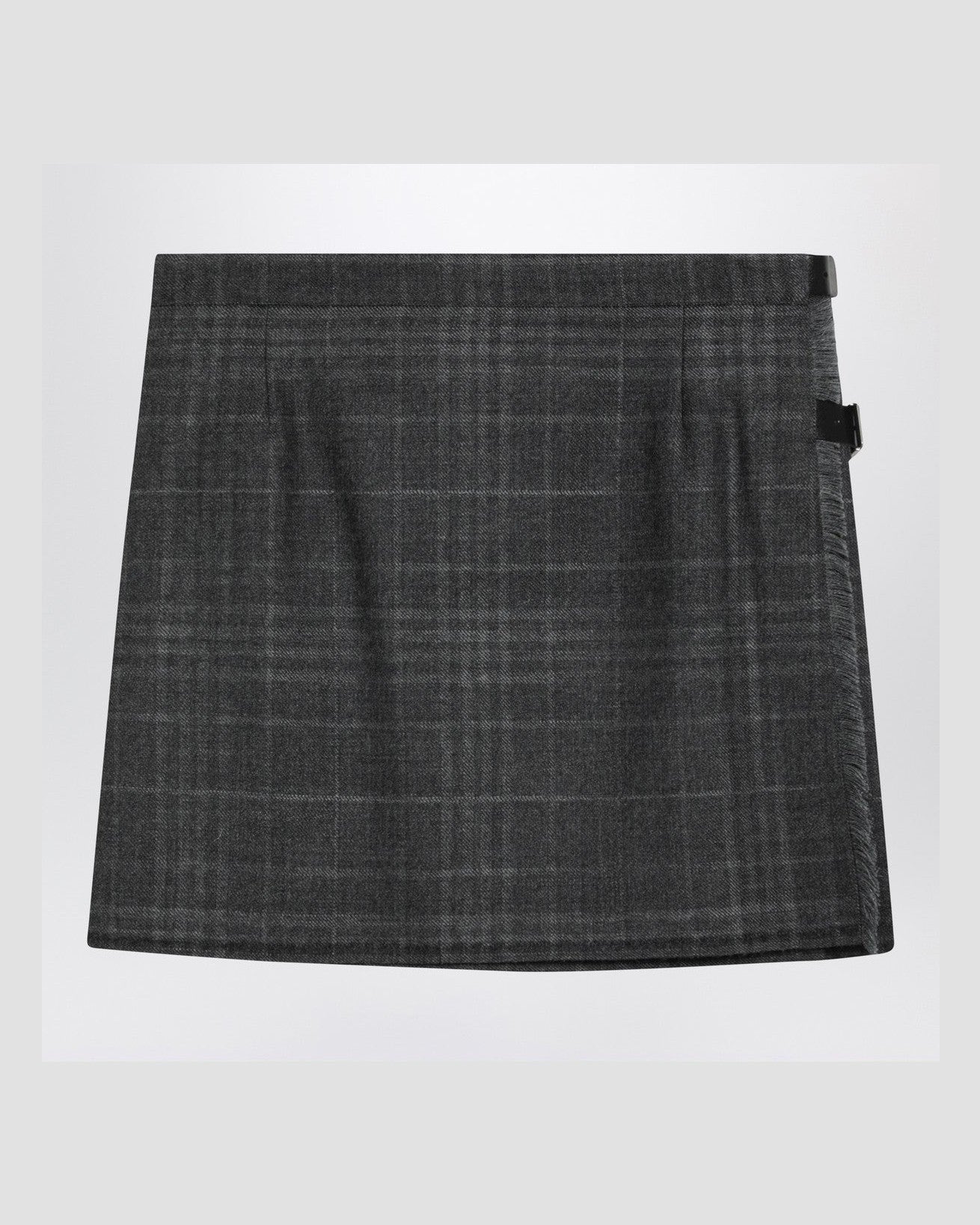 Balenciaga Grey Shadow Effect Tartan Mini Skirt Glam Steals