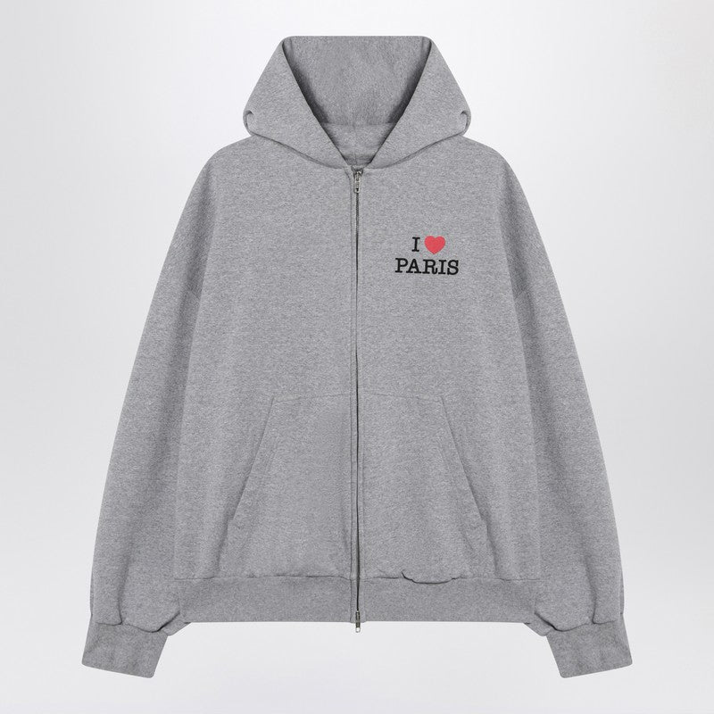 Balenciaga Grey Zip Up Sweat-shirt I Love Paris Glam Steals