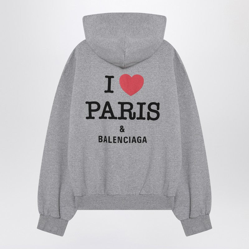 Balenciaga Grey Zip Up Sweat-shirt I Love Paris Glam Steals