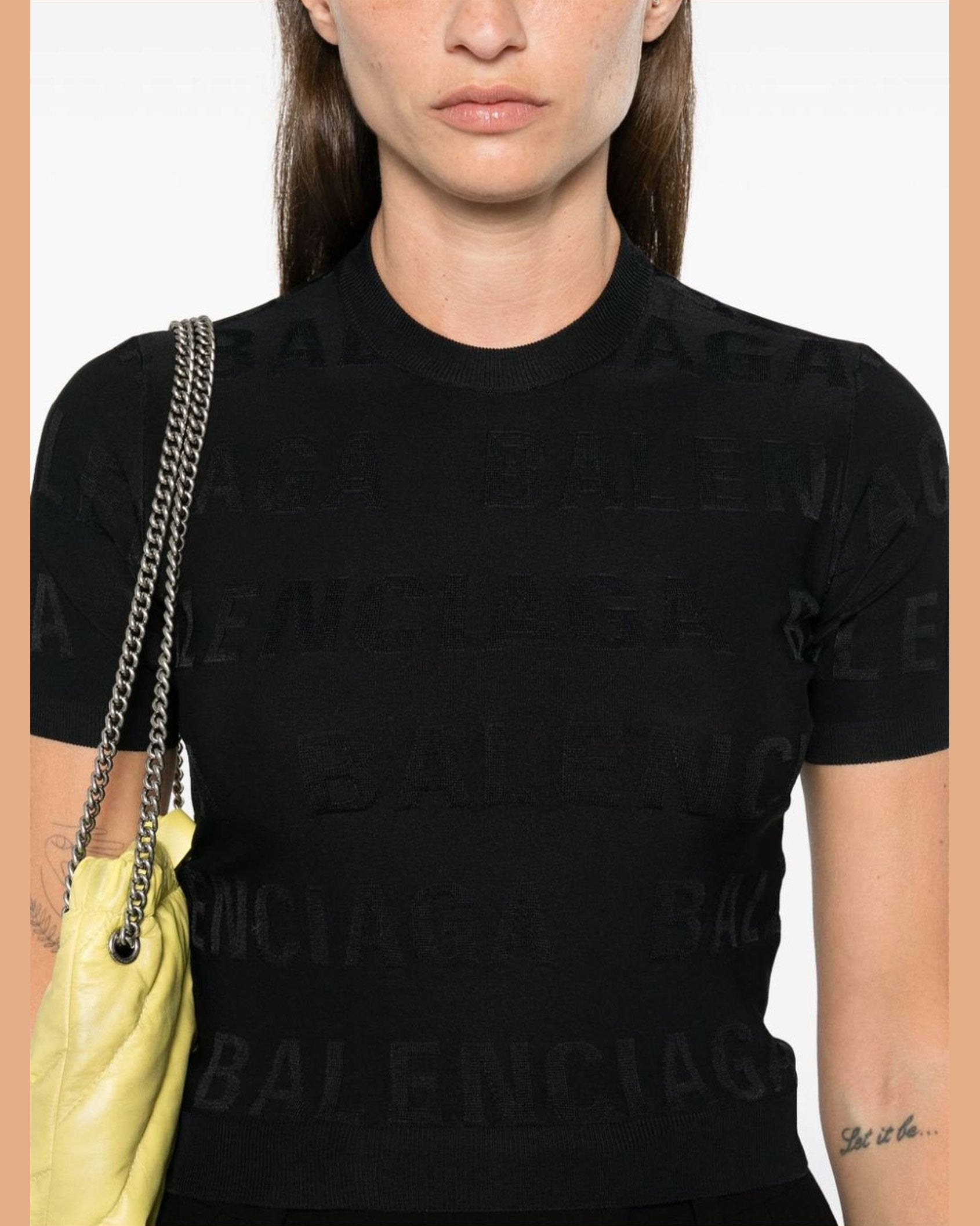 Balenciaga Jacquard Logo Crop Top Glam Steals