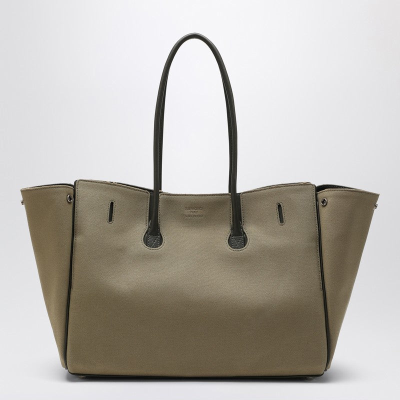 Balenciaga Khaki Canvas Carry All Bel Air Media Bag Glam Steals