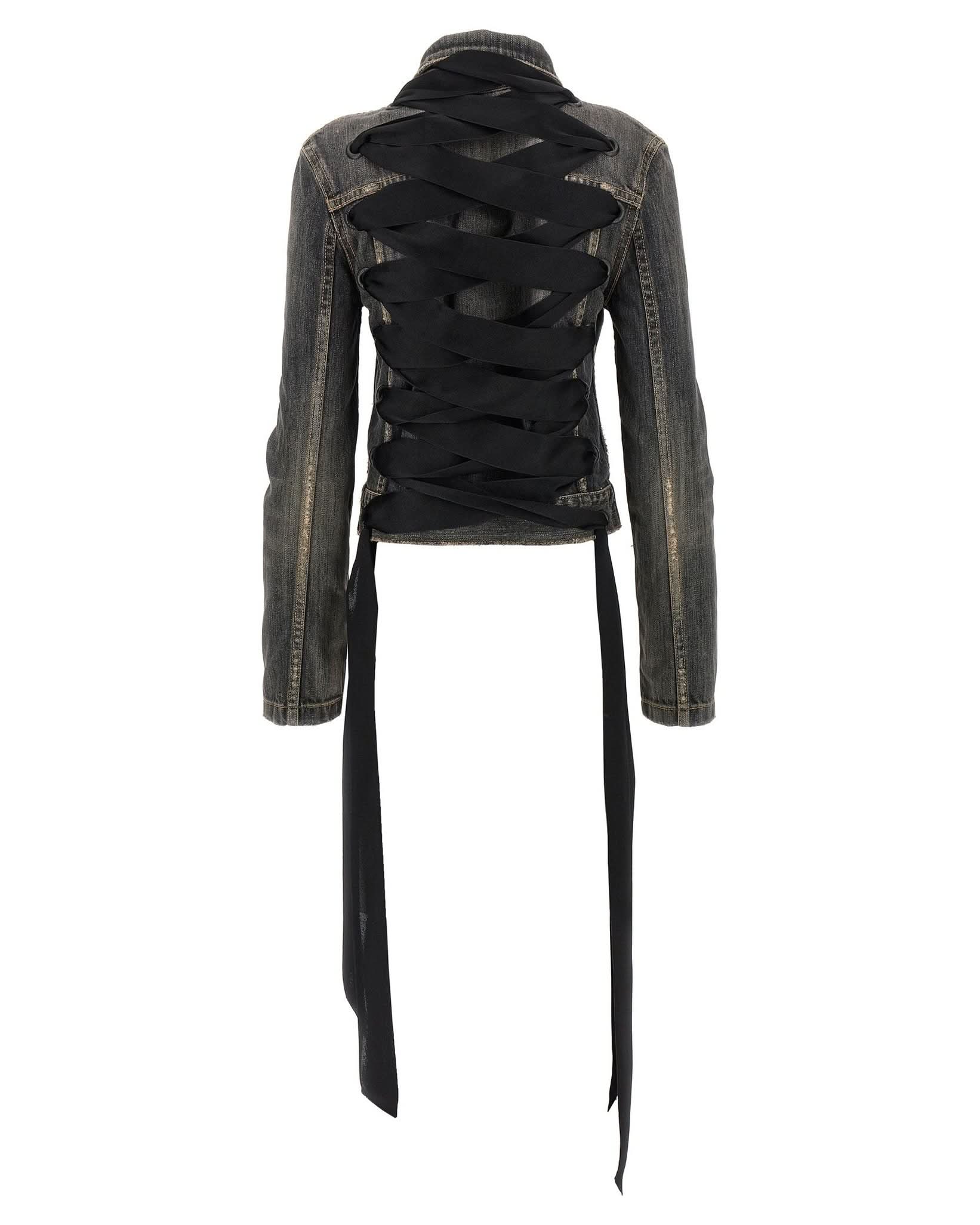 Balenciaga Lace Up Denim Jacket Glam Steals
