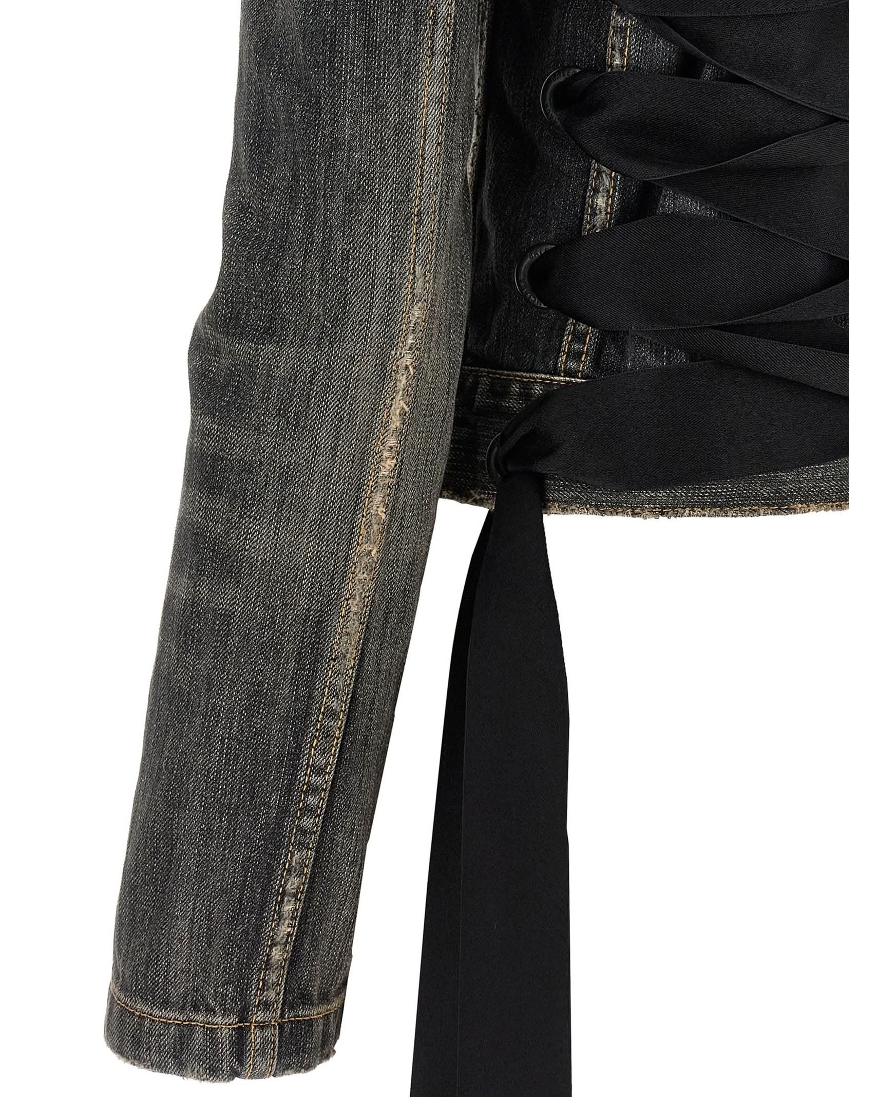Balenciaga Lace Up Denim Jacket Glam Steals