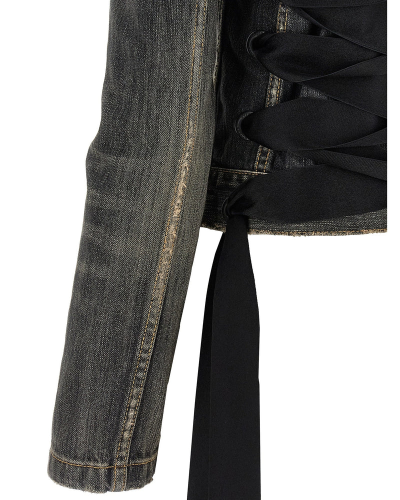 Balenciaga Lace Up Denim Jacket Glam Steals