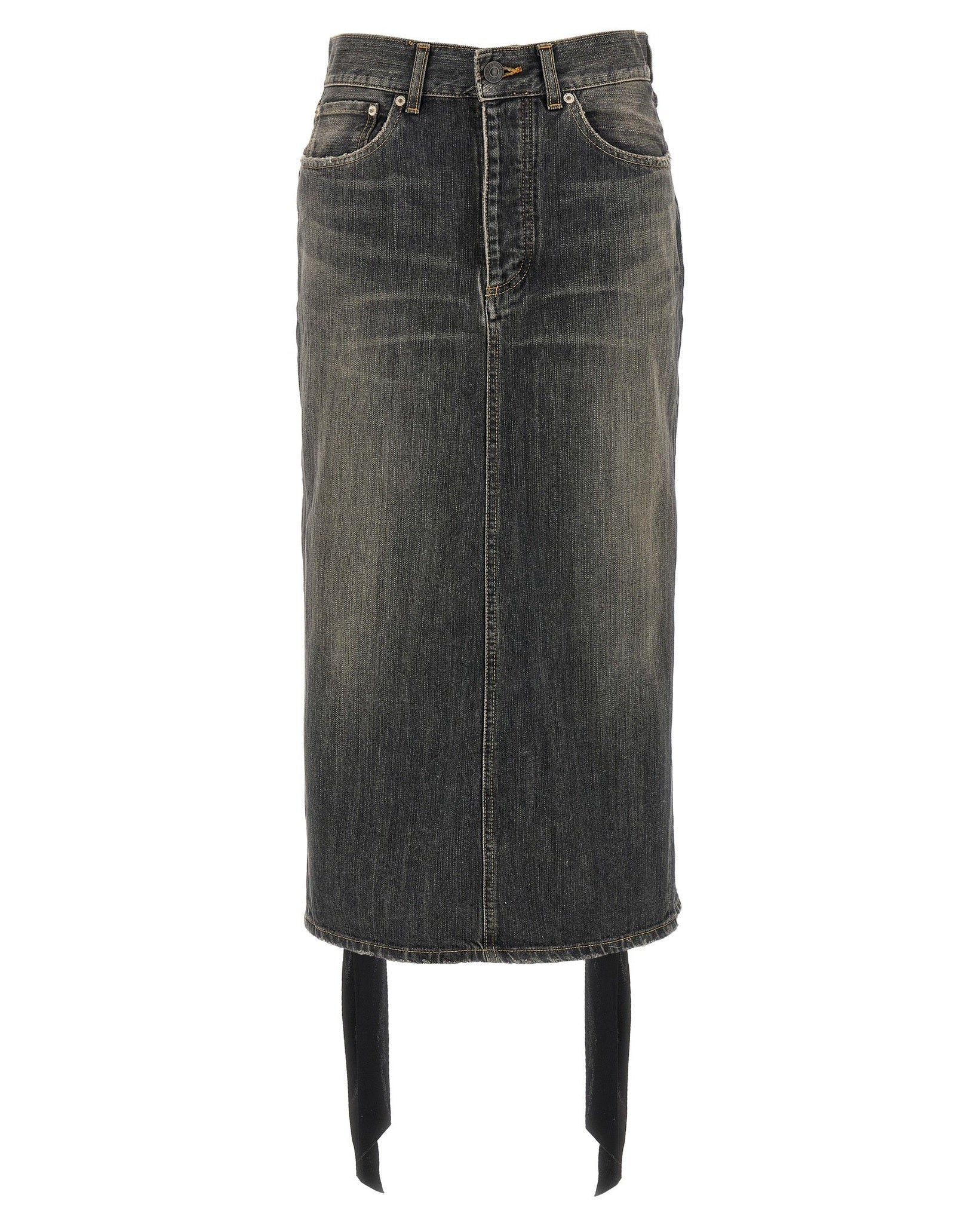 Balenciaga Lace Up Denim Skirt