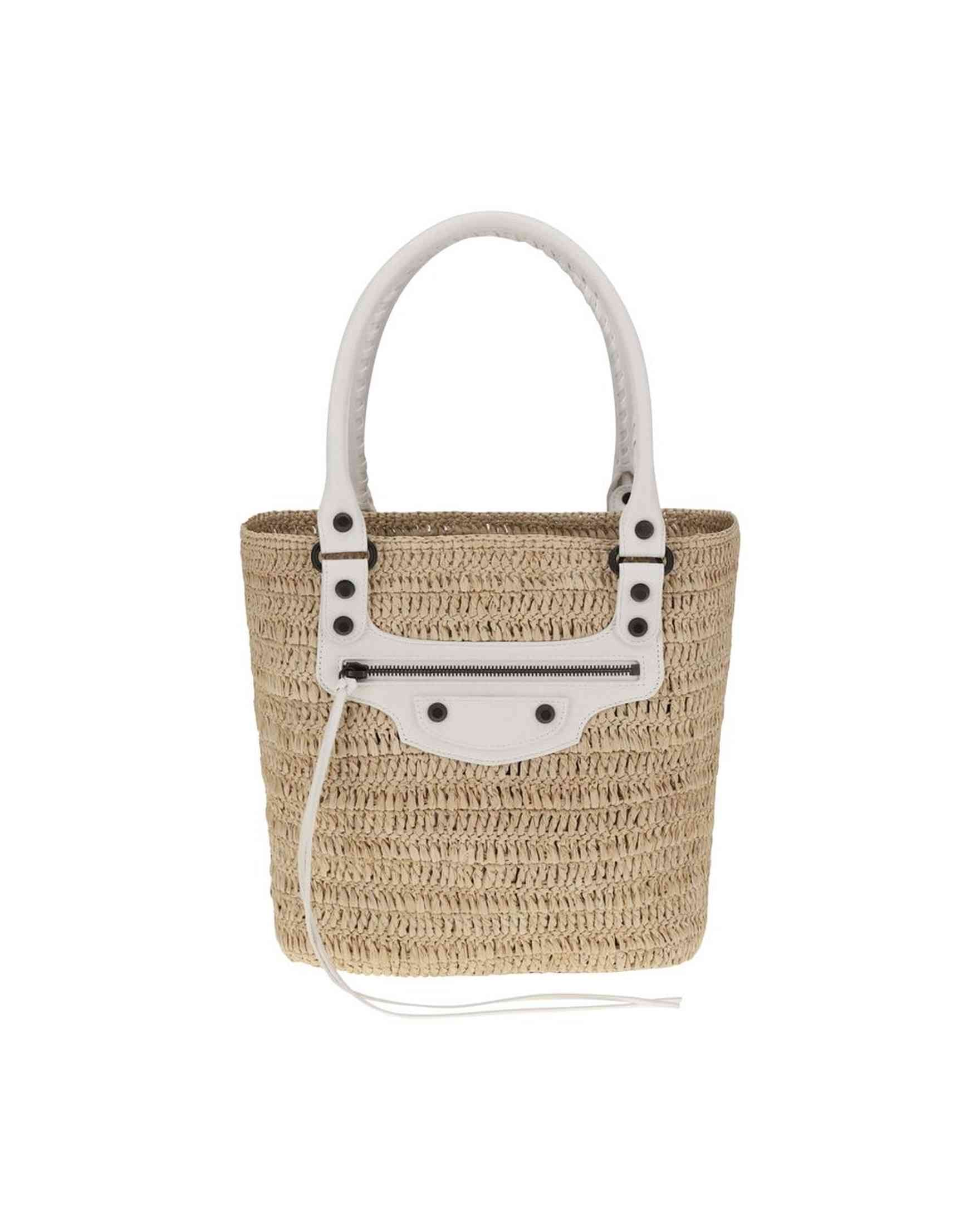 Balenciaga Le City Small Straw Shoulder Bag Glam Steals