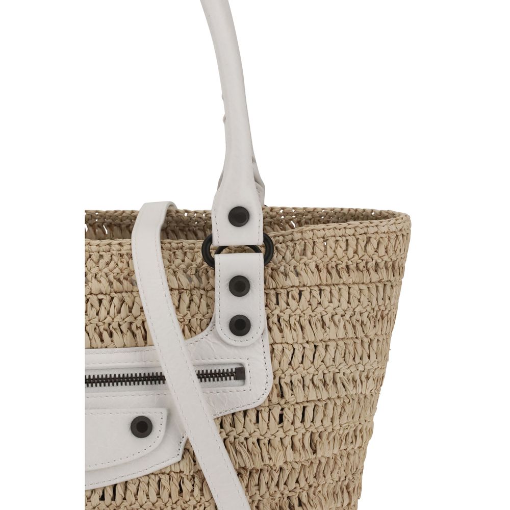 Balenciaga Le City Small Straw Shoulder Bag Glam Steals