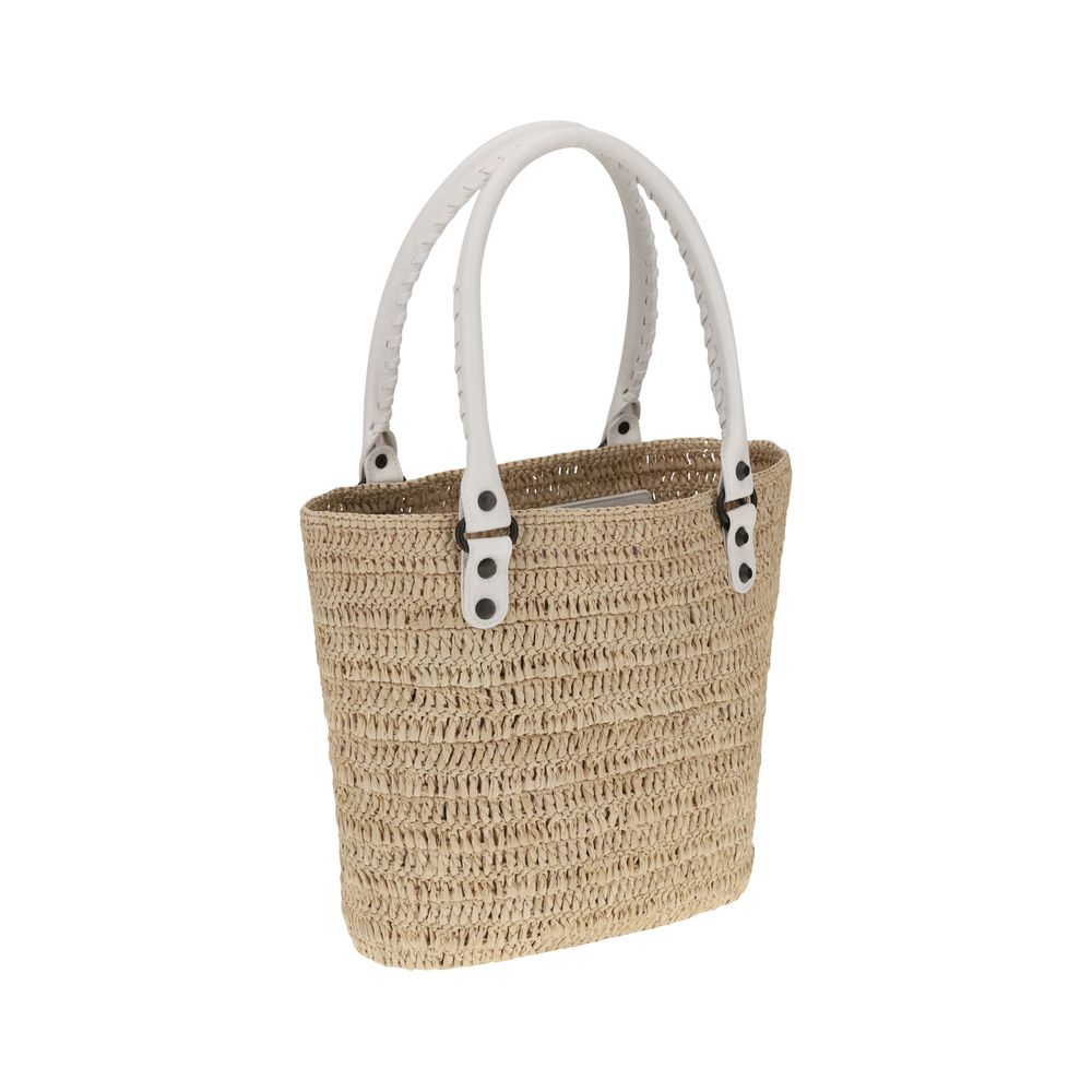 Balenciaga Le City Small Straw Shoulder Bag Glam Steals