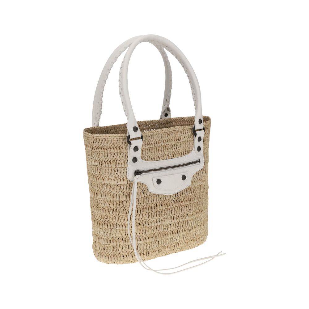 Balenciaga Le City Small Straw Shoulder Bag Glam Steals