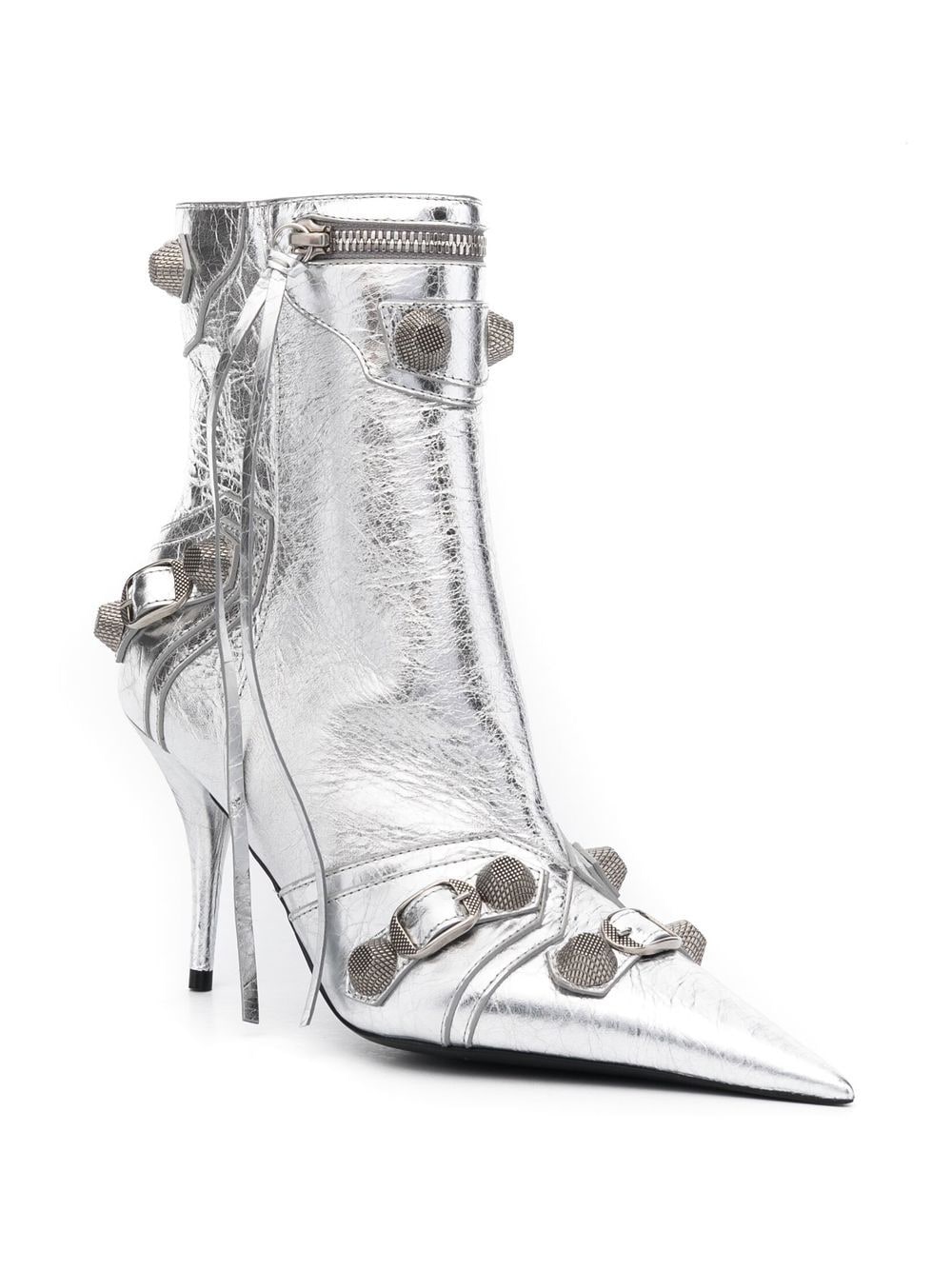 Balenciaga Leather Cagole Ankle Boots Glam Steals