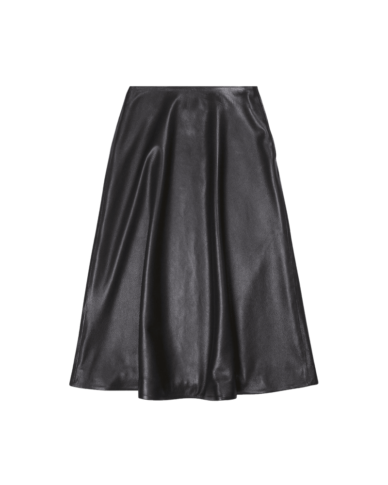 Balenciaga Leather Midi Skirt Glam Steals