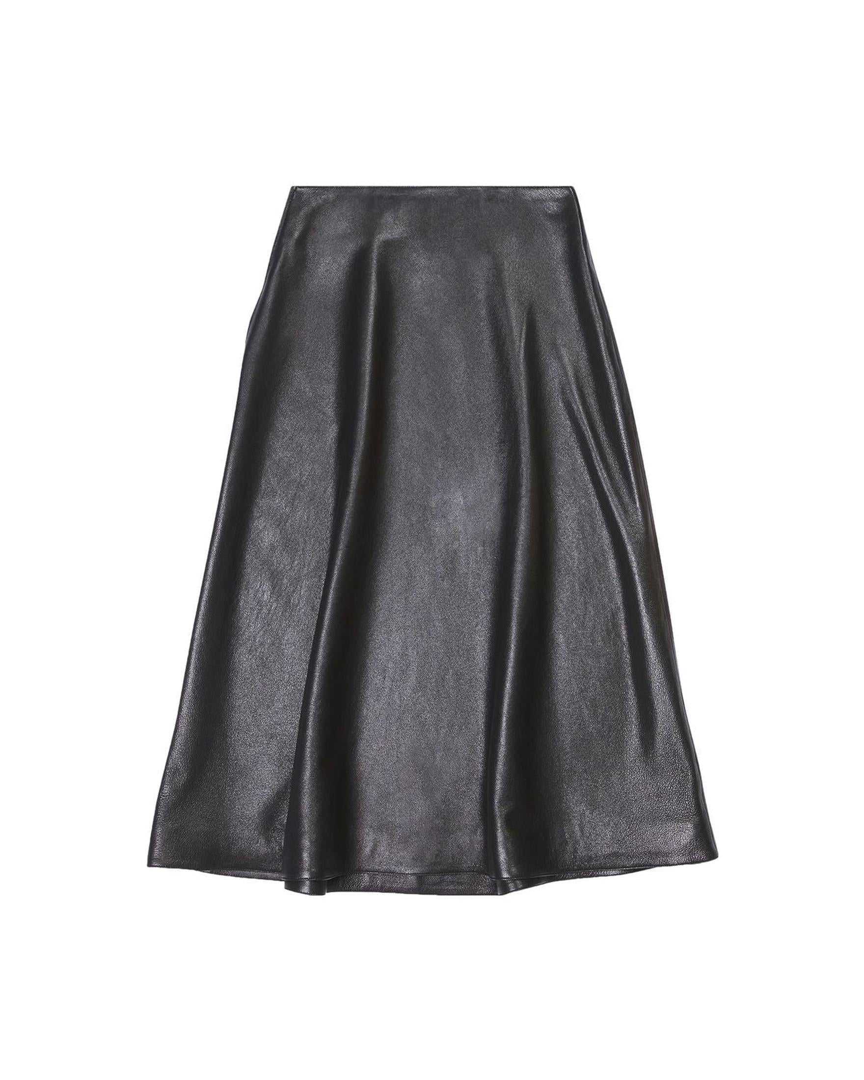 Balenciaga Leather Midi Skirt Glam Steals