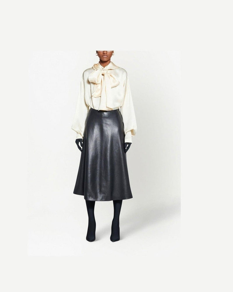 Balenciaga Leather Midi Skirt Glam Steals