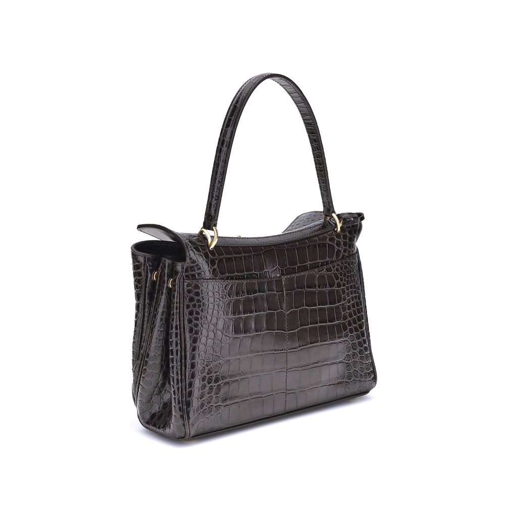 Balenciaga Leather Rodeo Shoulder Bag In Crocodile Print Glam Steals