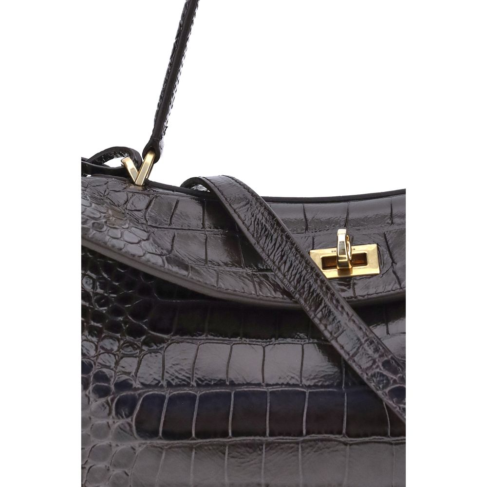 Balenciaga Leather Rodeo Shoulder Bag In Crocodile Print Glam Steals