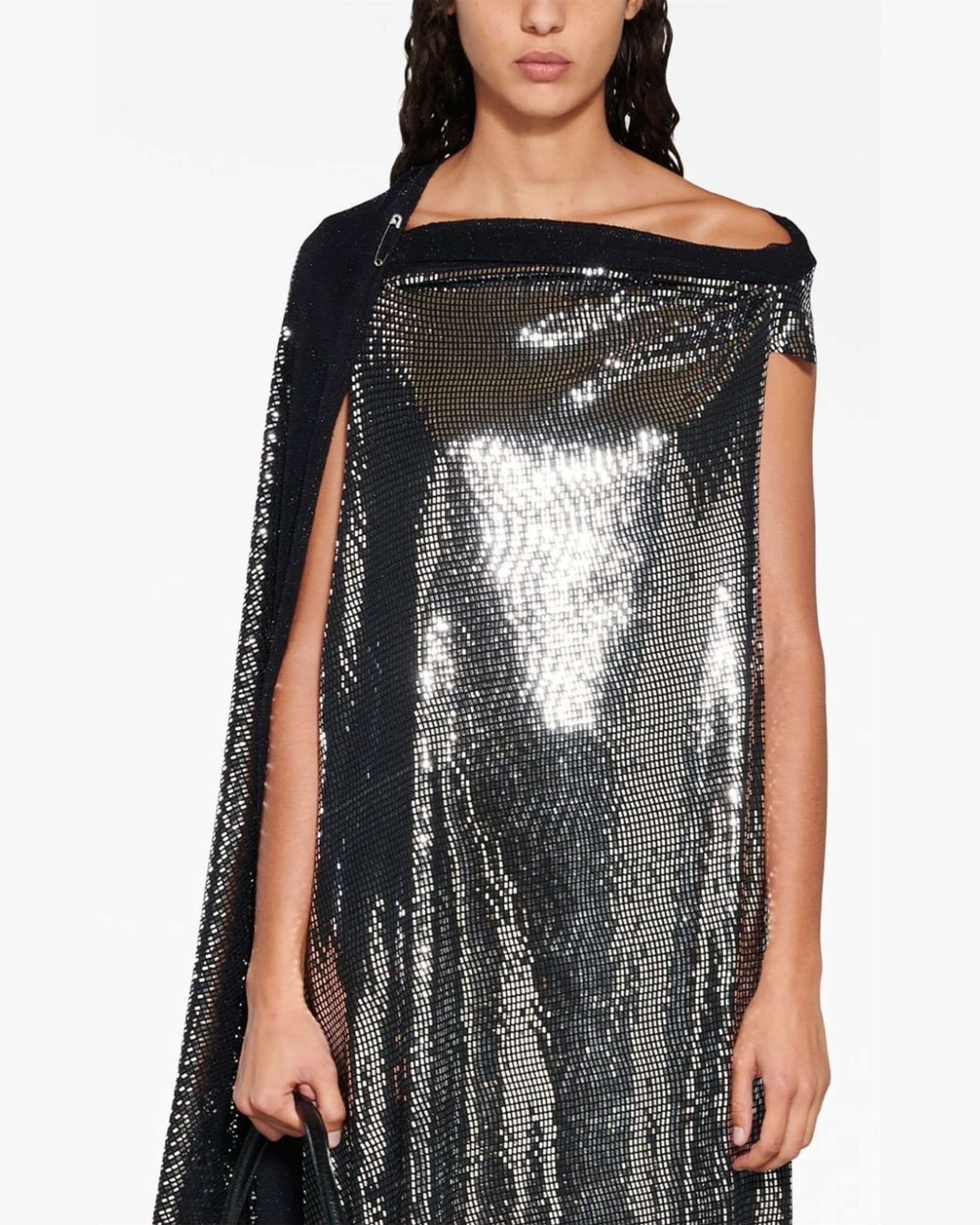 Balenciaga Metallic Effect Midi Dress Glam Steals