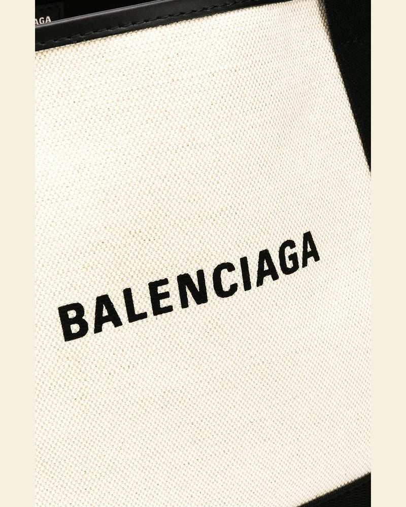 Balenciaga Navy Small Cabas Tote Bag Glam Steals