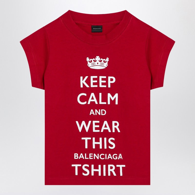 Balenciaga Red Cropped T-shirt Keep Calm Glam Steals