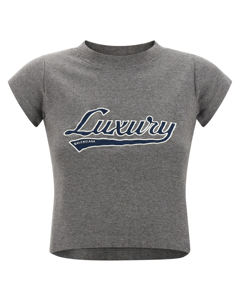 Balenciaga Shrunk Luxury Script T-shirt Glam Steals