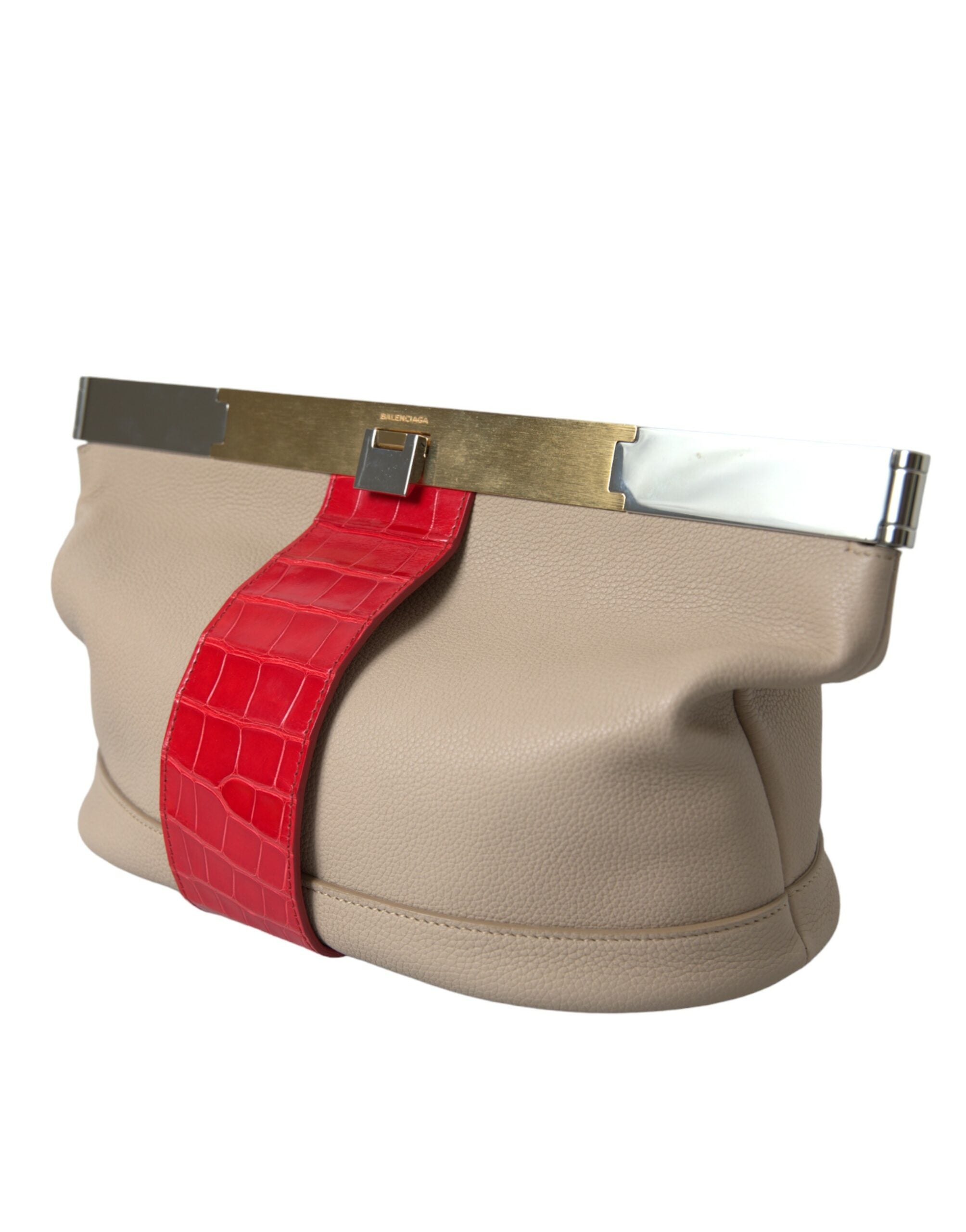 Balenciaga Two Tone Exotic Leather Clutch Glam Steals