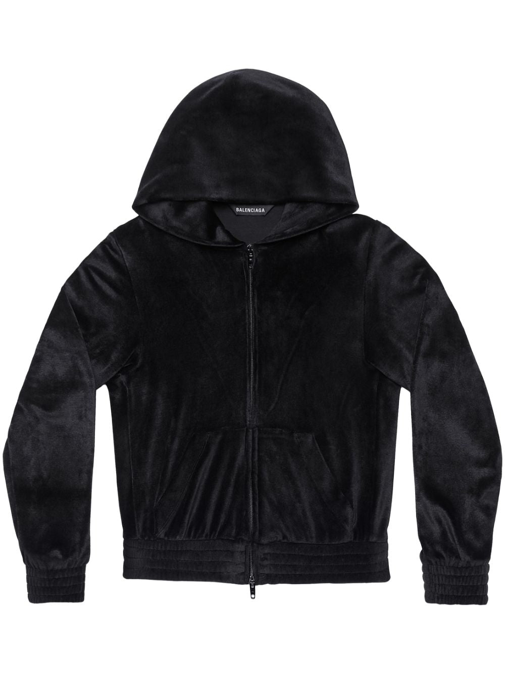 Balenciaga Velvet Crystal Embellished Zip Up Hoodie Glam Steals