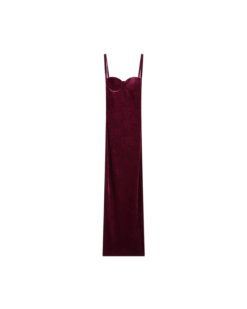 Balenciaga Velvet Long Plum Colored Dress Glam Steals