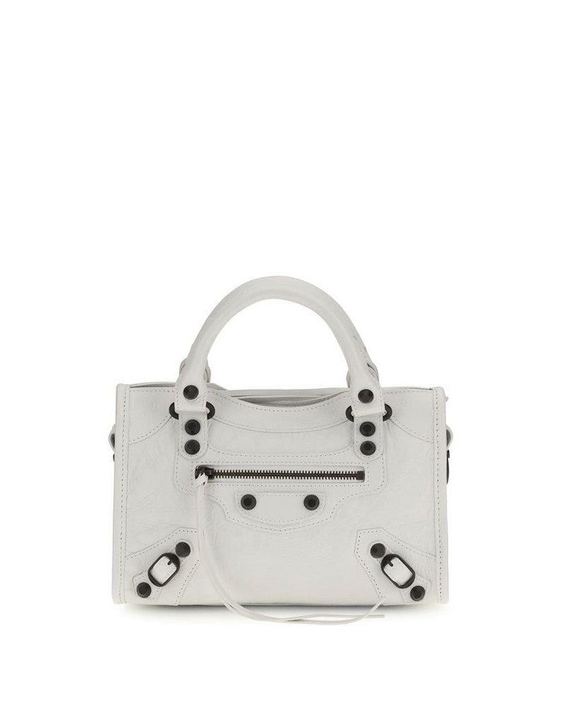 Balenciaga White Calf Leather Bos Taurus Handbag Glam Steals