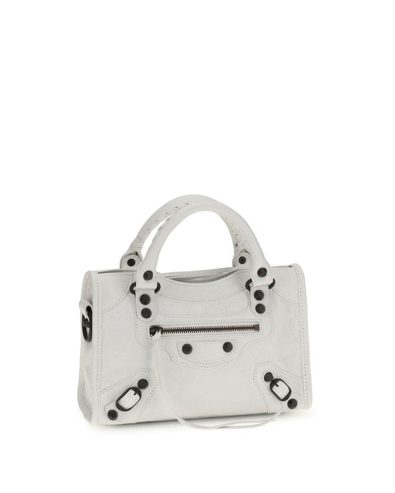Balenciaga White Calf Leather Bos Taurus Handbag Glam Steals