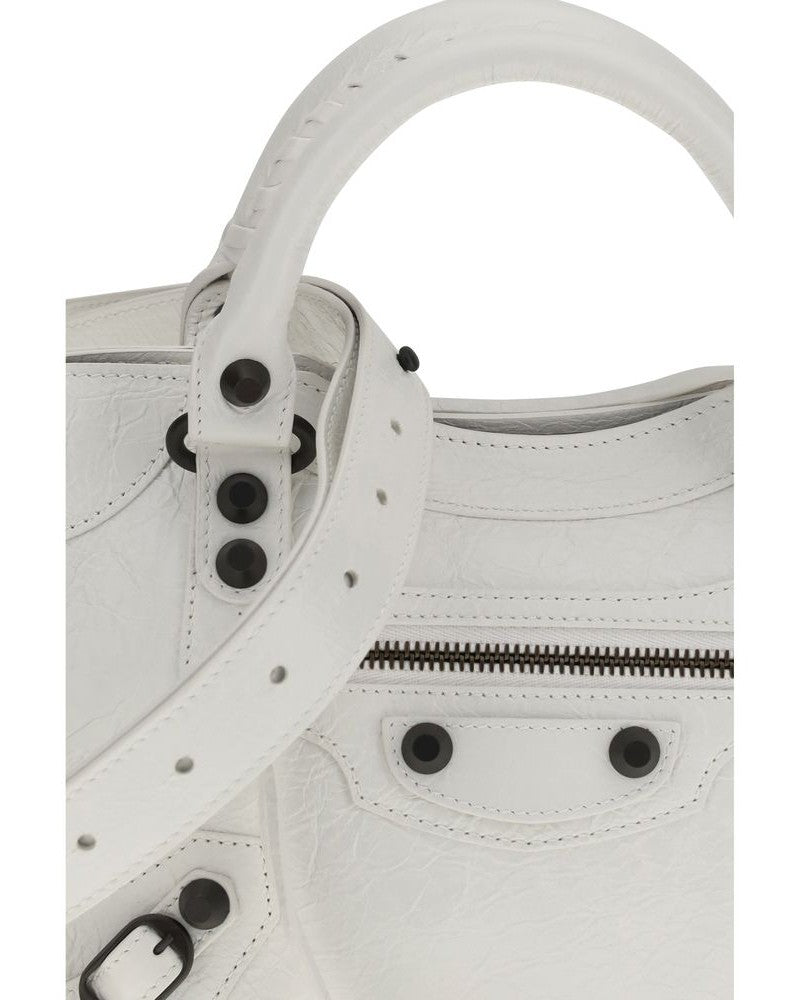 Balenciaga White Calf Leather Bos Taurus Handbag Glam Steals