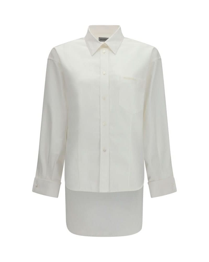 Balenciaga White Cotton Dress Shirt Glam Steals