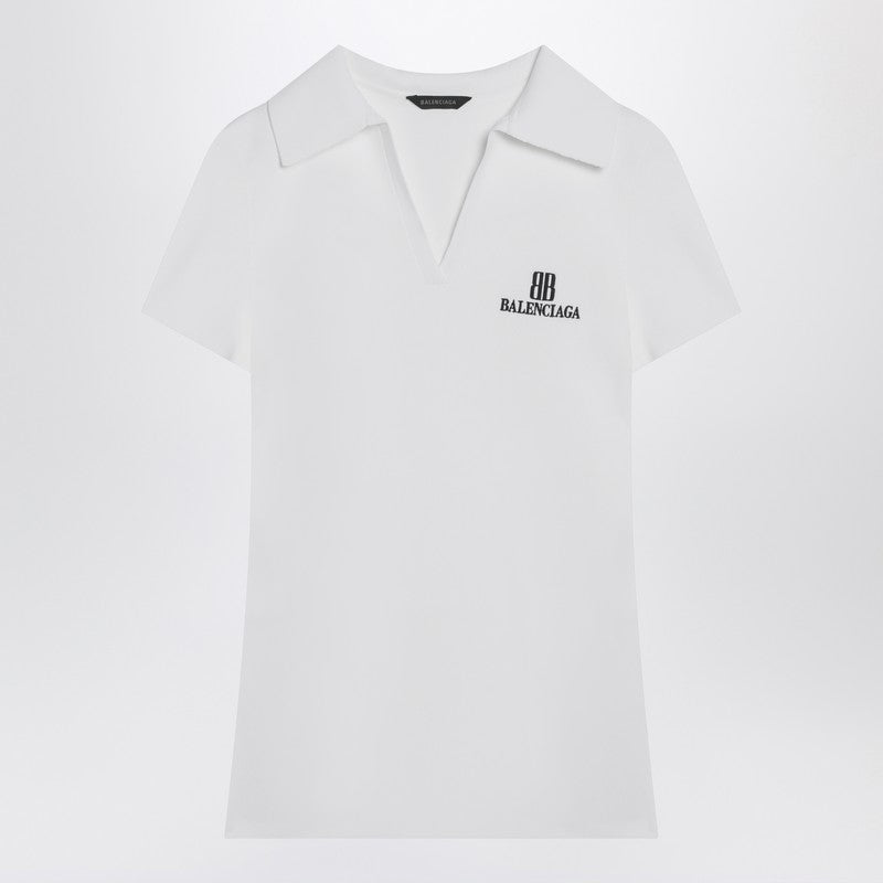 Balenciaga White Short Sleeve Nano Bb Tank Top Glam Steals