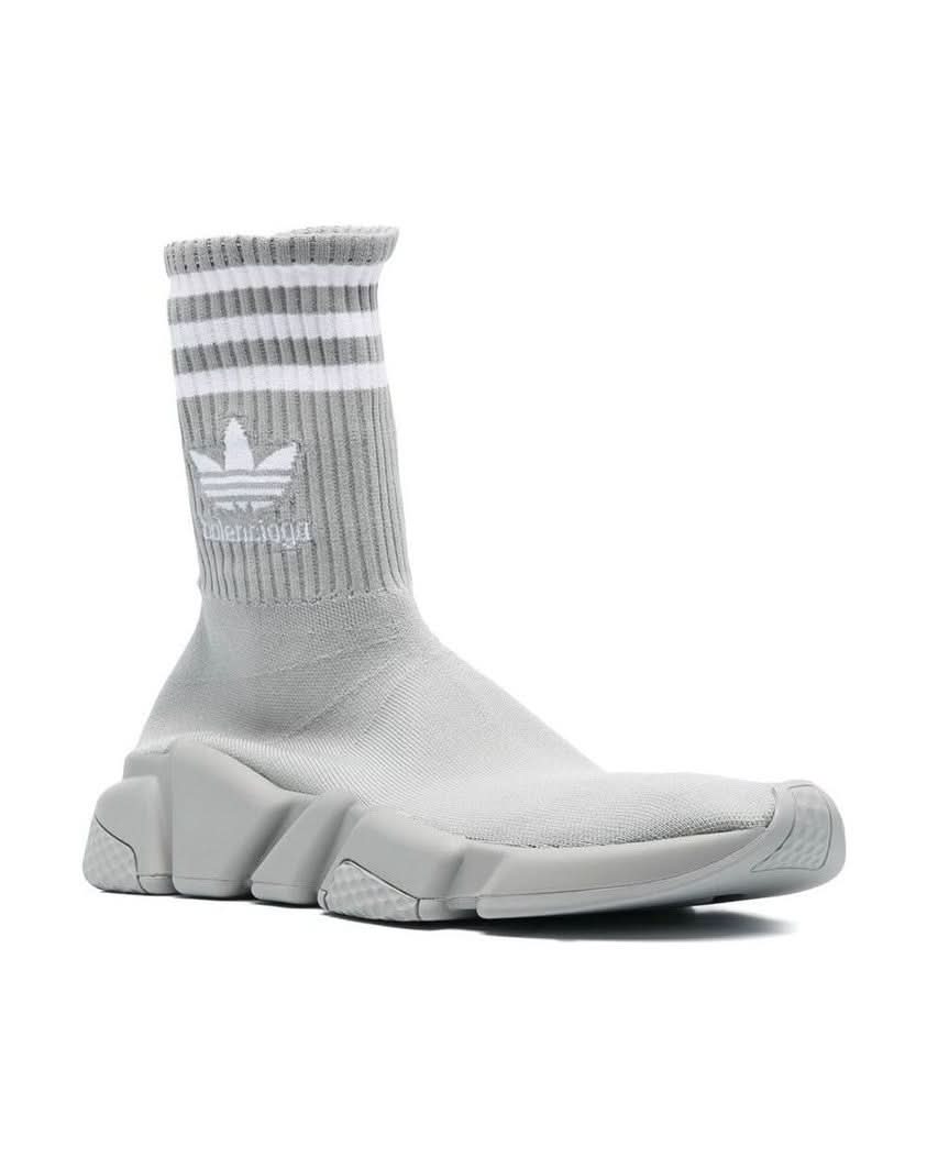 Balenciaga X Adidas Gray Nylon Athletic Sneakers 
