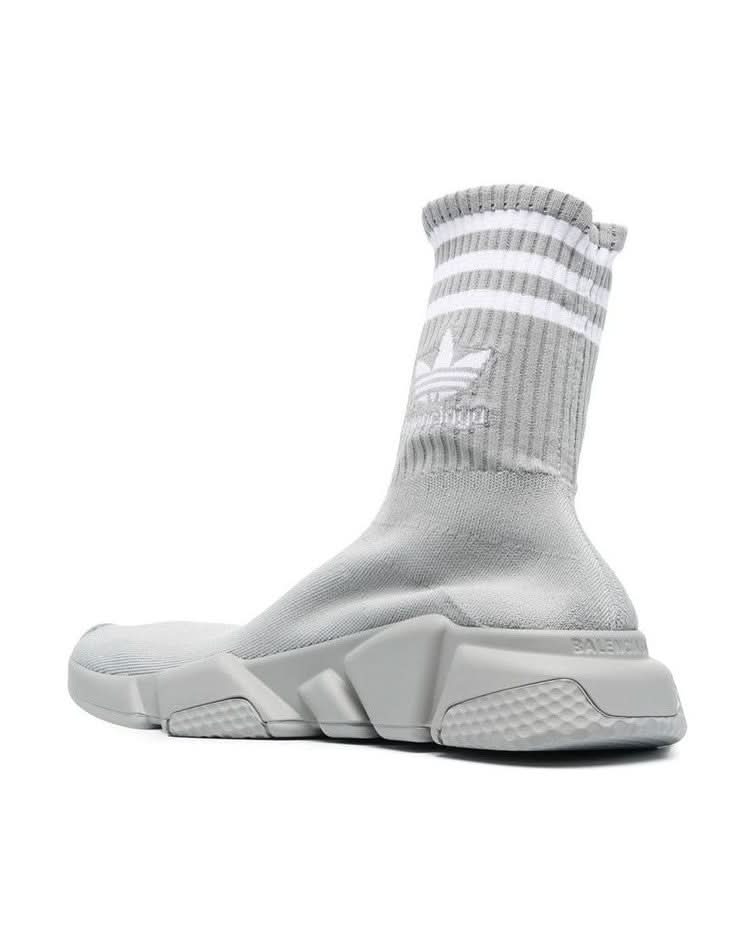 Balenciaga X Adidas Gray Nylon Athletic Sneakers 